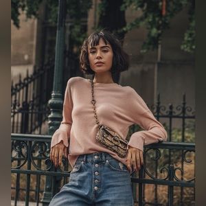 NWT Zadig & Voltaire Cici Cashmere Patch Sweater